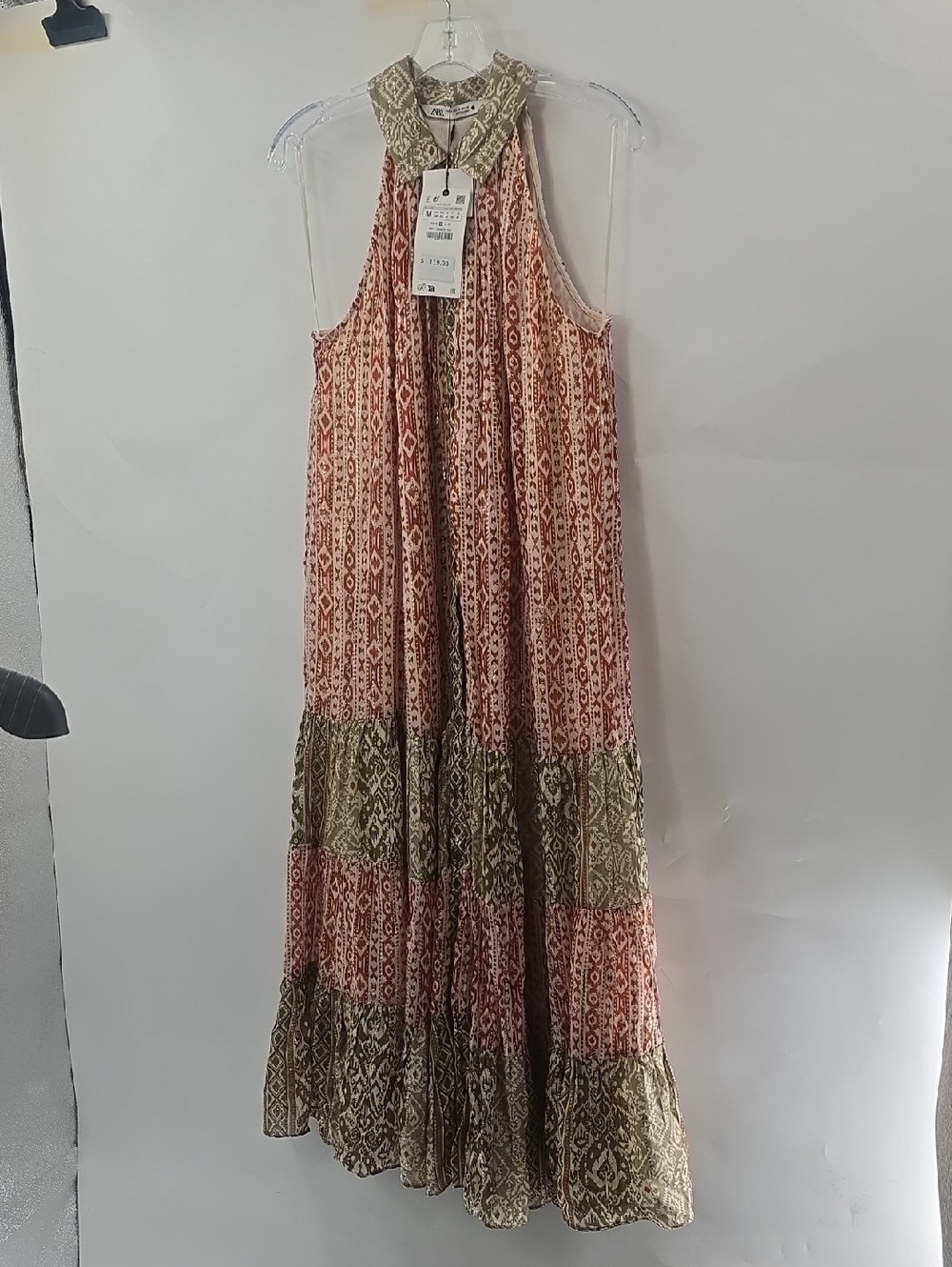 Zara Sleeveless Maxi Dress - Red,gold And  Olive - Picture 4 of 8